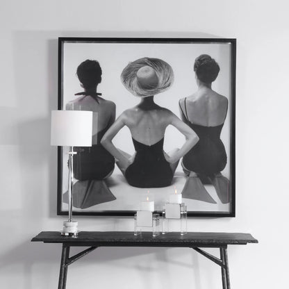 Ladies' Swimwear, 1959 Fashion Print by Uttermost in multi. Made from pine, glass, mdf, paper in a coastal style.