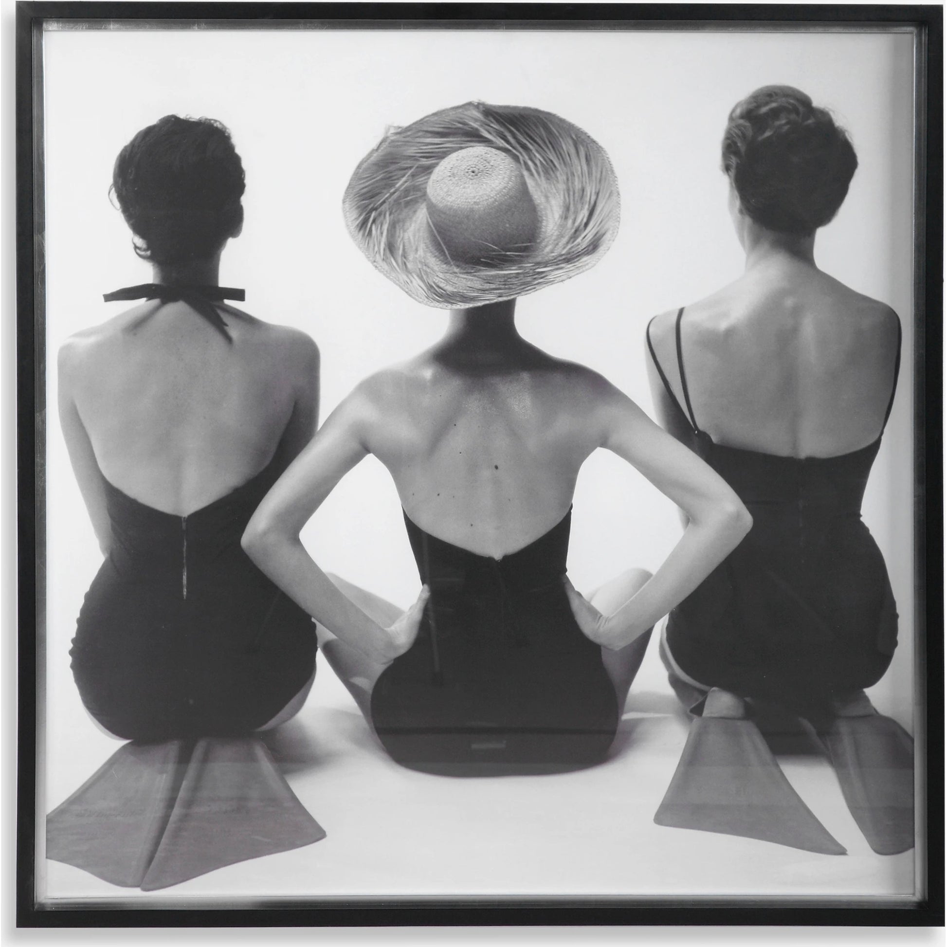 Ladies' Swimwear, 1959 Fashion Print by Uttermost in multi. Made from pine, glass, mdf, paper in a coastal style.