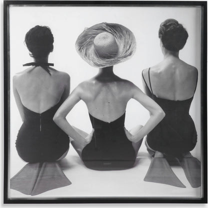 Ladies' Swimwear, 1959 Fashion Print by Uttermost in multi. Made from pine, glass, mdf, paper in a coastal style.