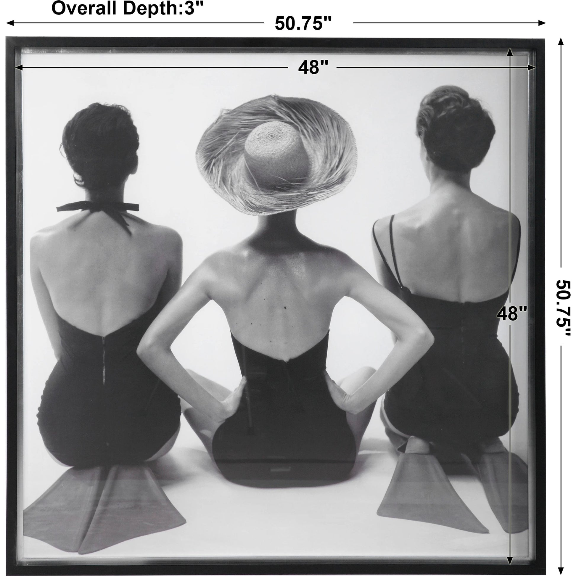 Ladies' Swimwear, 1959 Fashion Print by Uttermost in multi. Made from pine, glass, mdf, paper in a coastal style.
