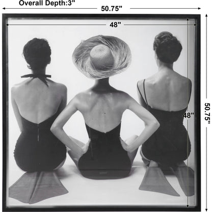 Ladies' Swimwear, 1959 Fashion Print by Uttermost in multi. Made from pine, glass, mdf, paper in a coastal style.