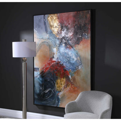 Summer Sunset Abstract Art by Uttermost in multi. Made from canvas, pine wood, acrylic in a modern style.