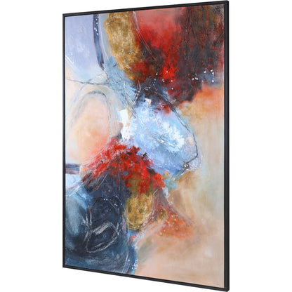 Summer Sunset Abstract Art by Uttermost in multi. Made from canvas, pine wood, acrylic in a modern style.