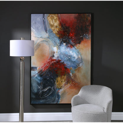 Summer Sunset Abstract Art by Uttermost in multi. Made from canvas, pine wood, acrylic in a modern style.