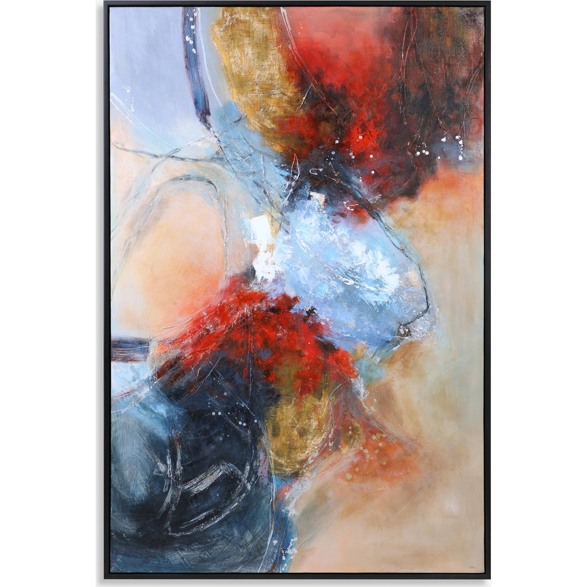 Summer Sunset Abstract Art by Uttermost in multi. Made from canvas, pine wood, acrylic in a modern style.