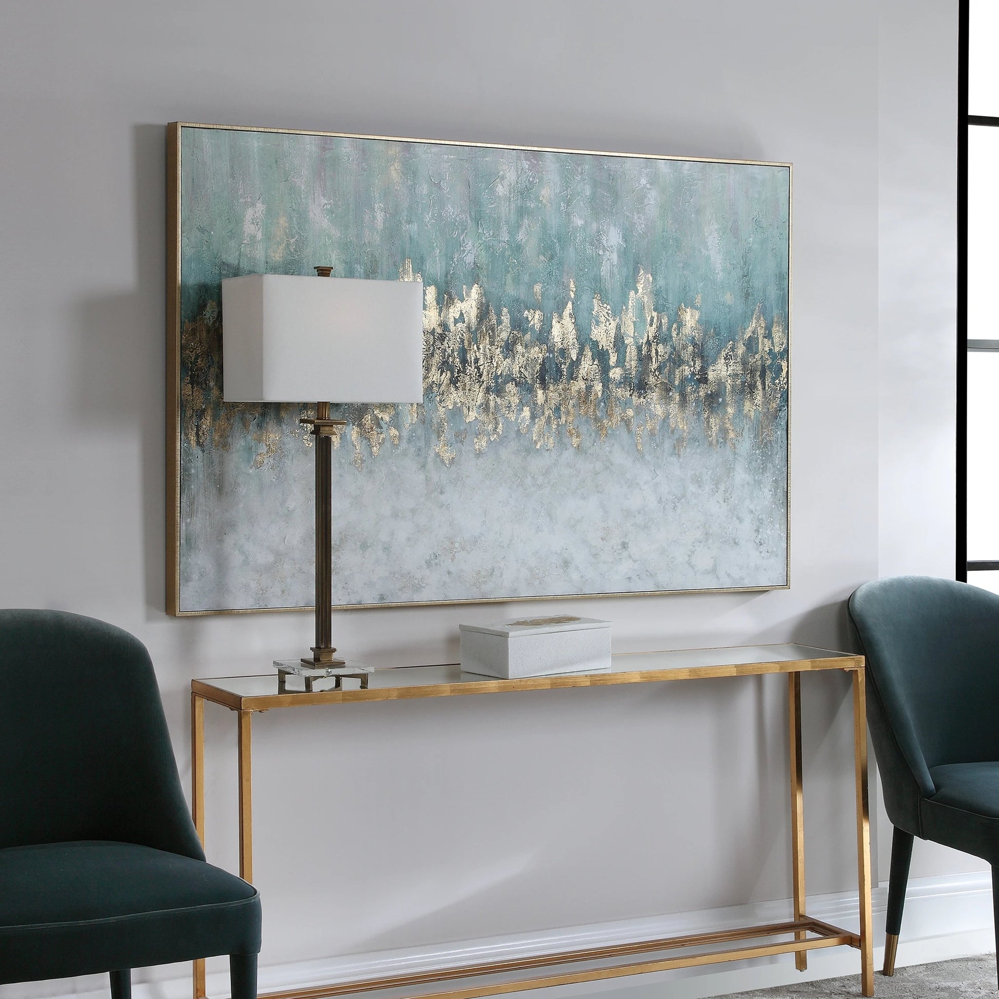 Divide Hand Painted Art by Uttermost in multi. Made from fir wood, canvas, pu frame in a modern style.