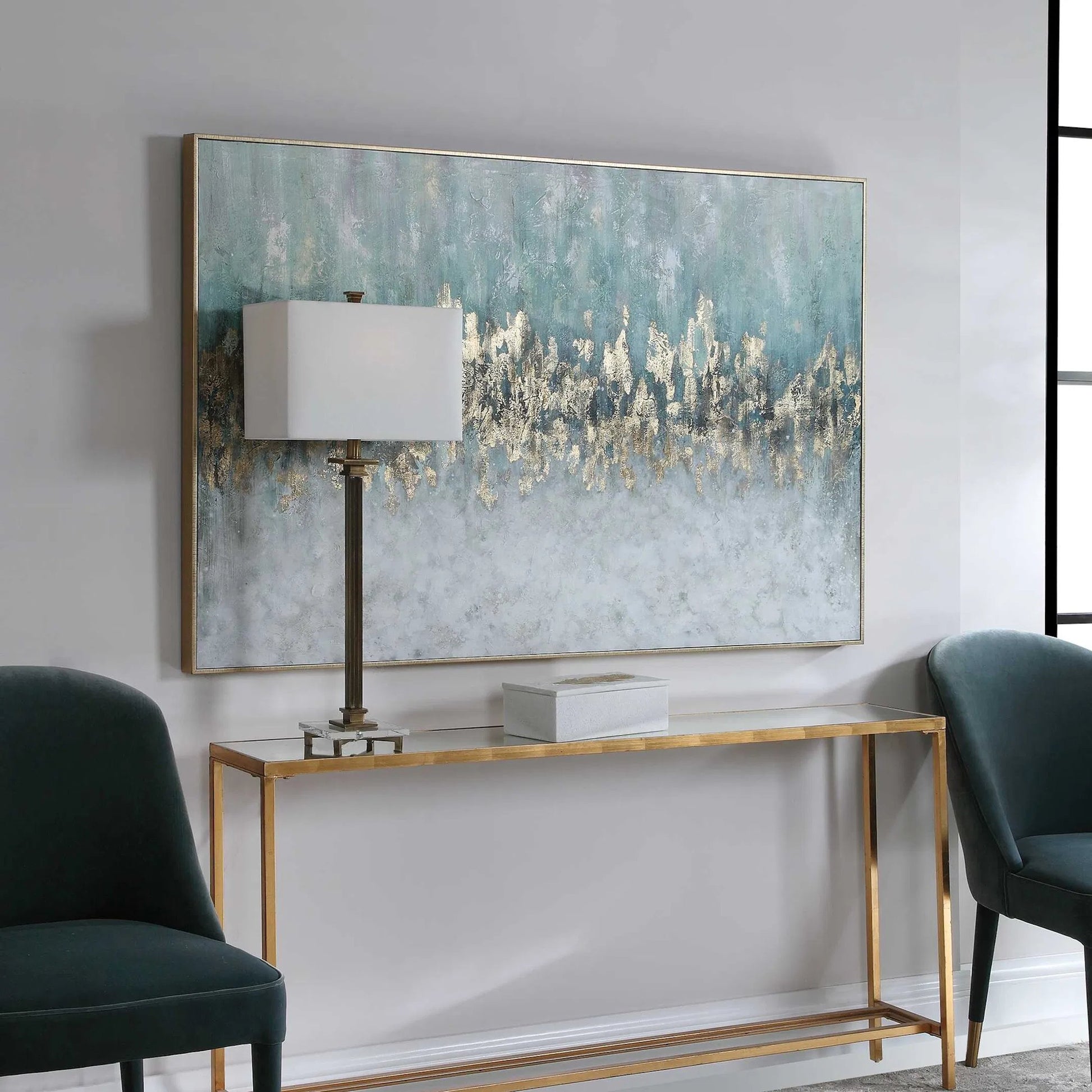 Divide Hand Painted Art by Uttermost in multi. Made from fir wood, canvas, pu frame in a modern style.