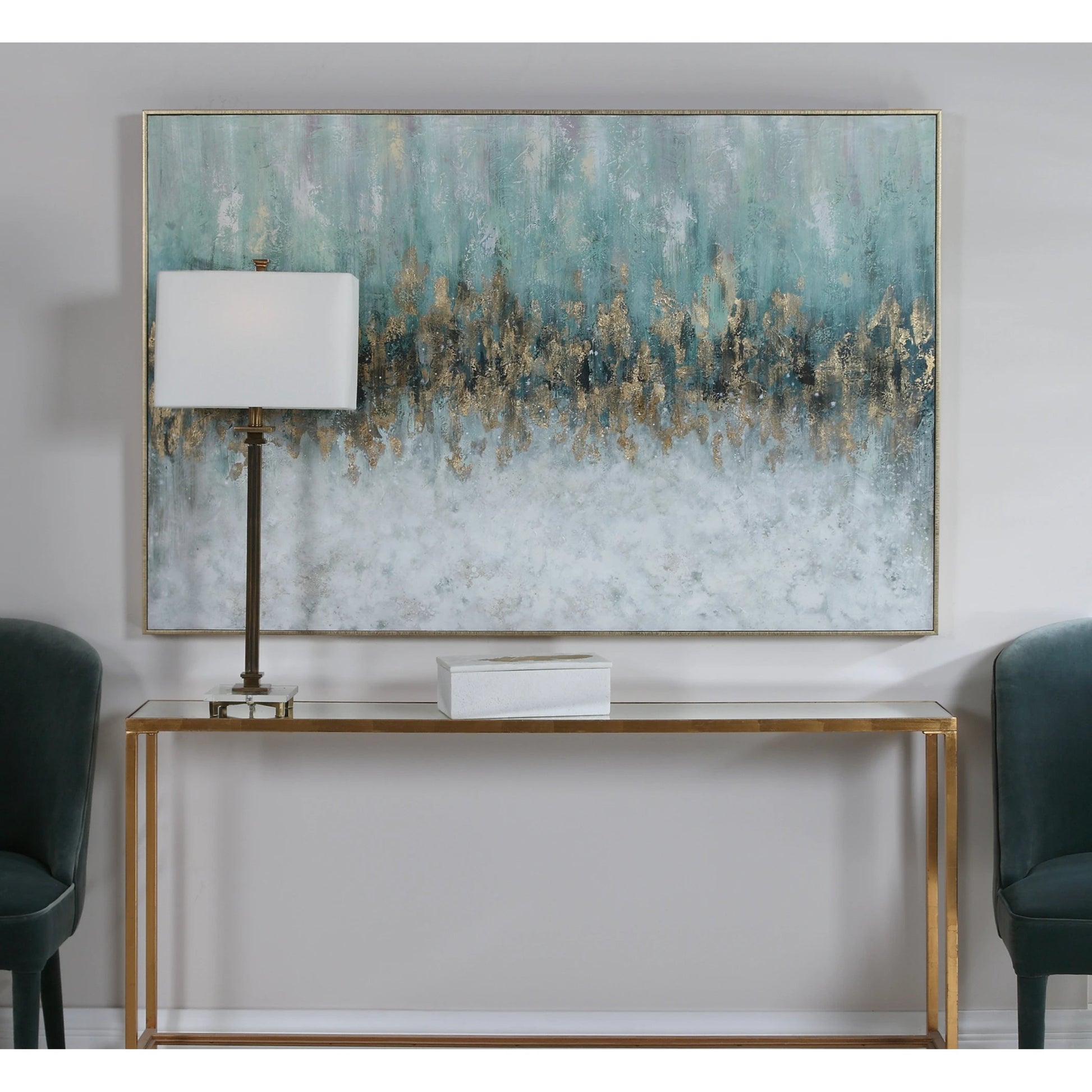 Divide Hand Painted Art by Uttermost in multi. Made from fir wood, canvas, pu frame in a modern style.