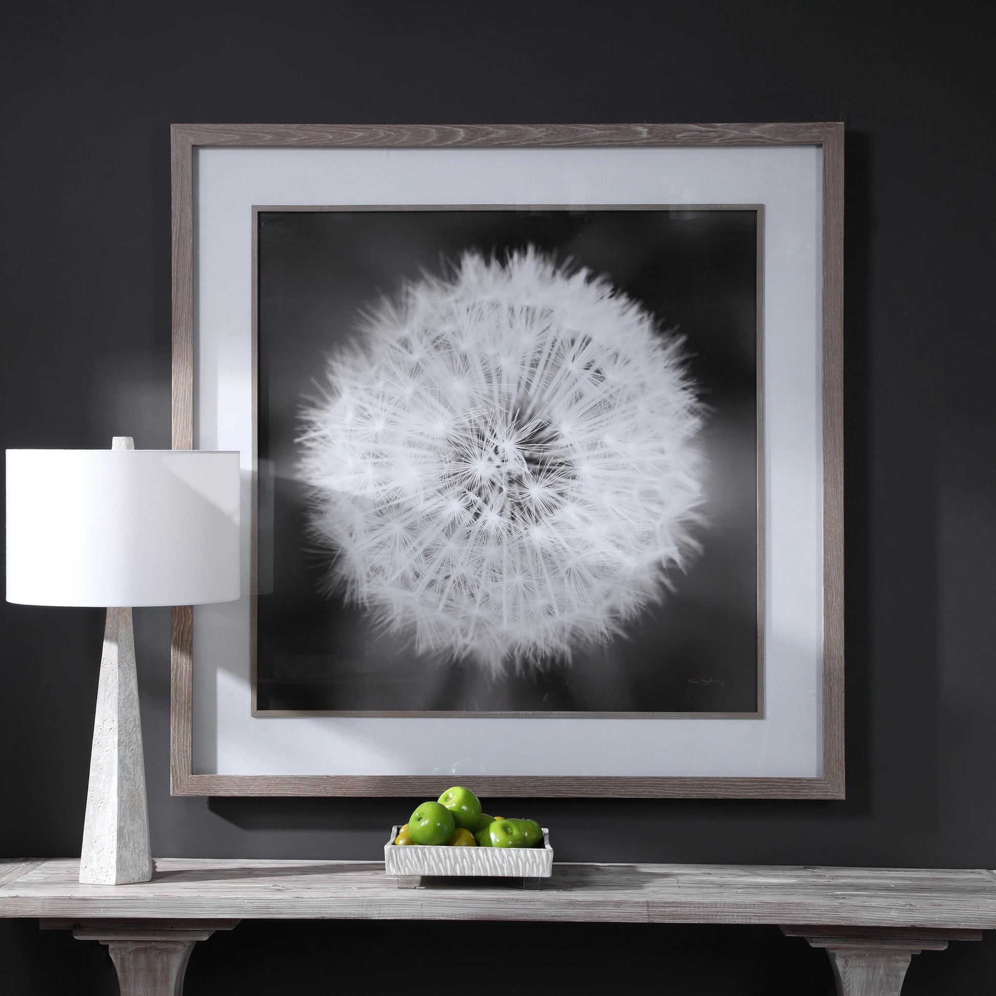 Dandelion Seedhead Framed Print by Uttermost in multi. Made from pinewood, veneer, glass, mdf in a modern style.