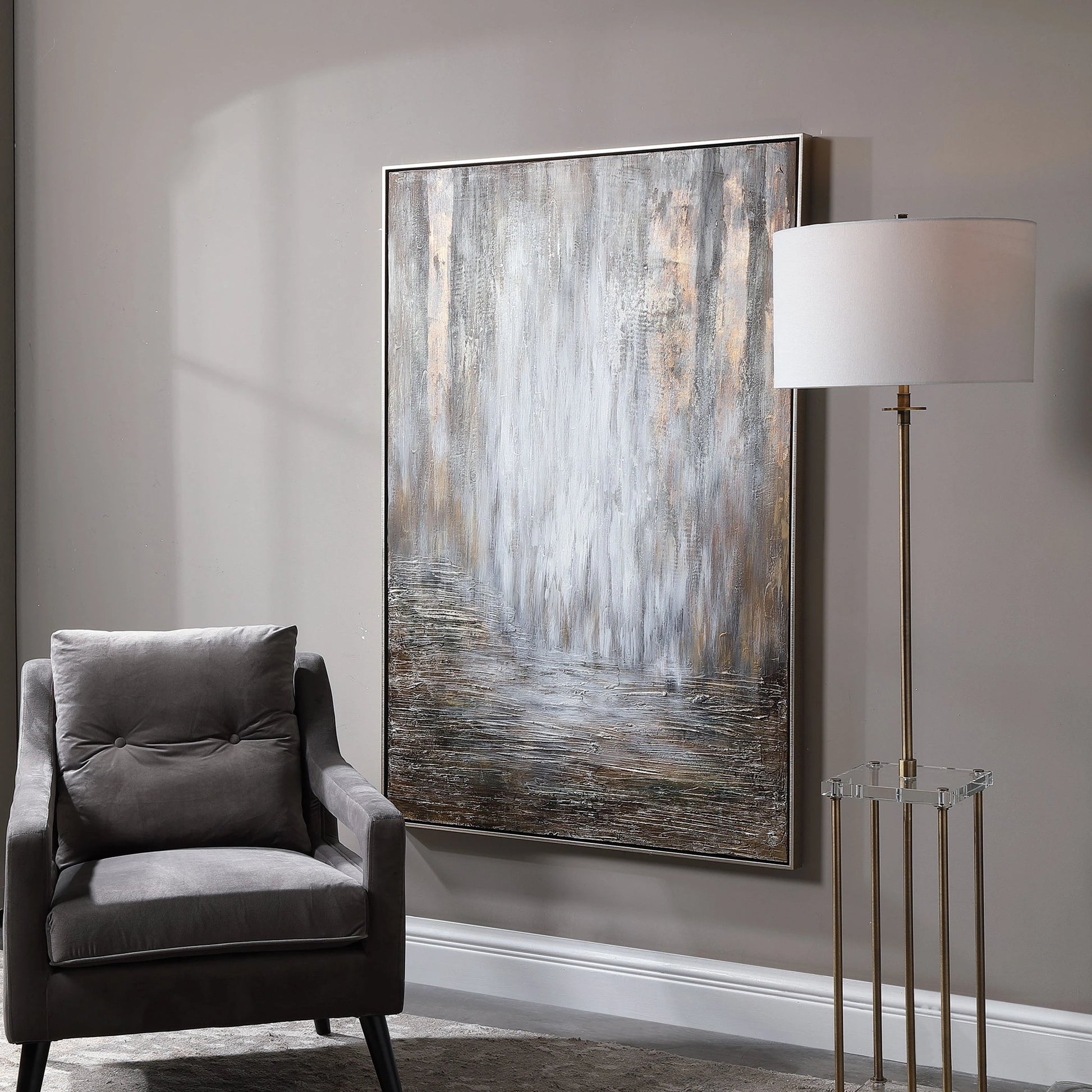 Desert Rain Hand Painted Abstract Art by Uttermost in multi. Made from fir wood, pu frame, canvas in a modern style.