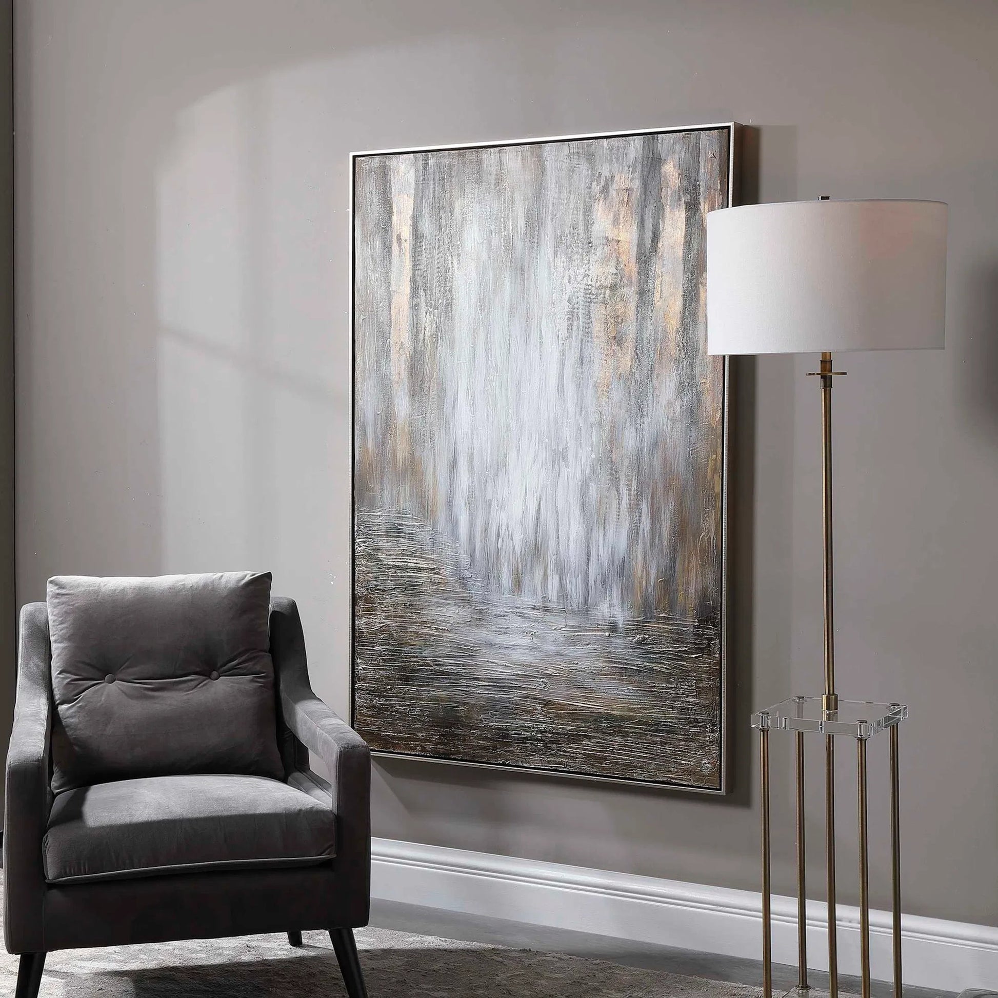 Desert Rain Hand Painted Abstract Art by Uttermost in multi. Made from fir wood, pu frame, canvas in a modern style.