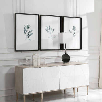 Simple Sage Watercolor Prints by Uttermost in multi. Made from plastic, glass, paper in a transitional style.