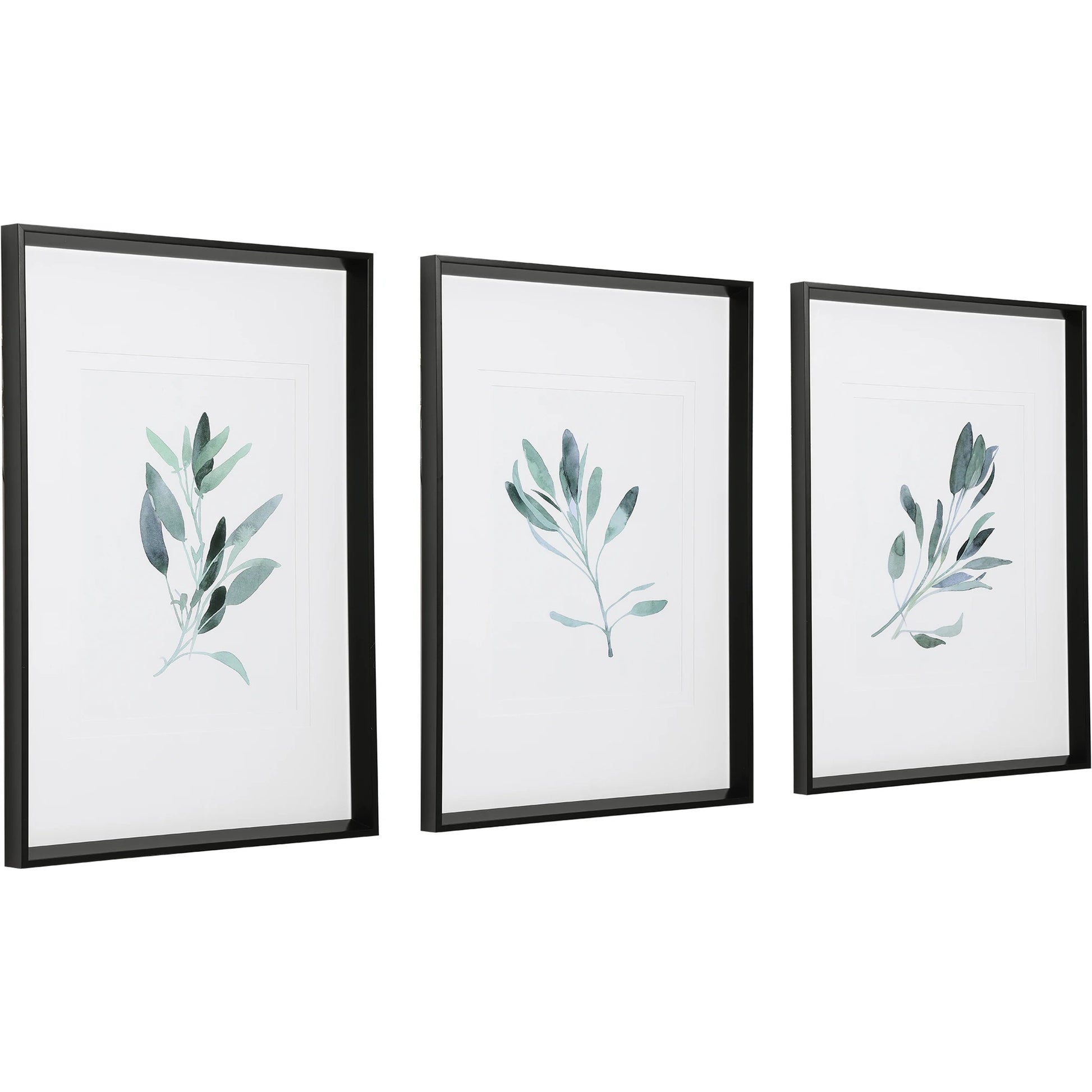 Simple Sage Watercolor Prints by Uttermost in multi. Made from plastic, glass, paper in a transitional style.