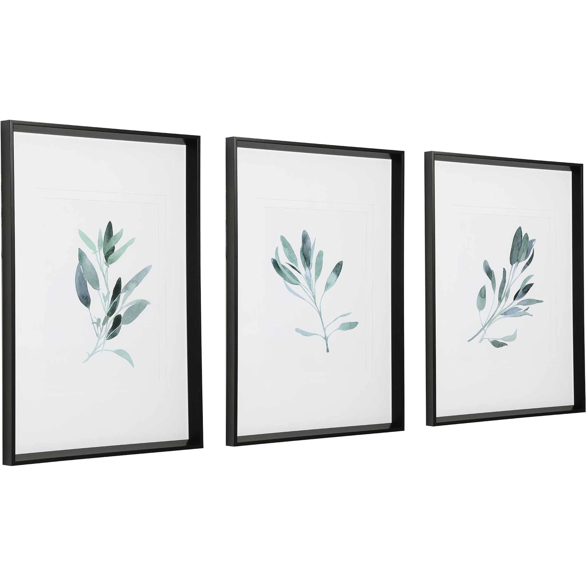 Simple Sage Watercolor Prints by Uttermost in multi. Made from plastic, glass, paper in a transitional style.