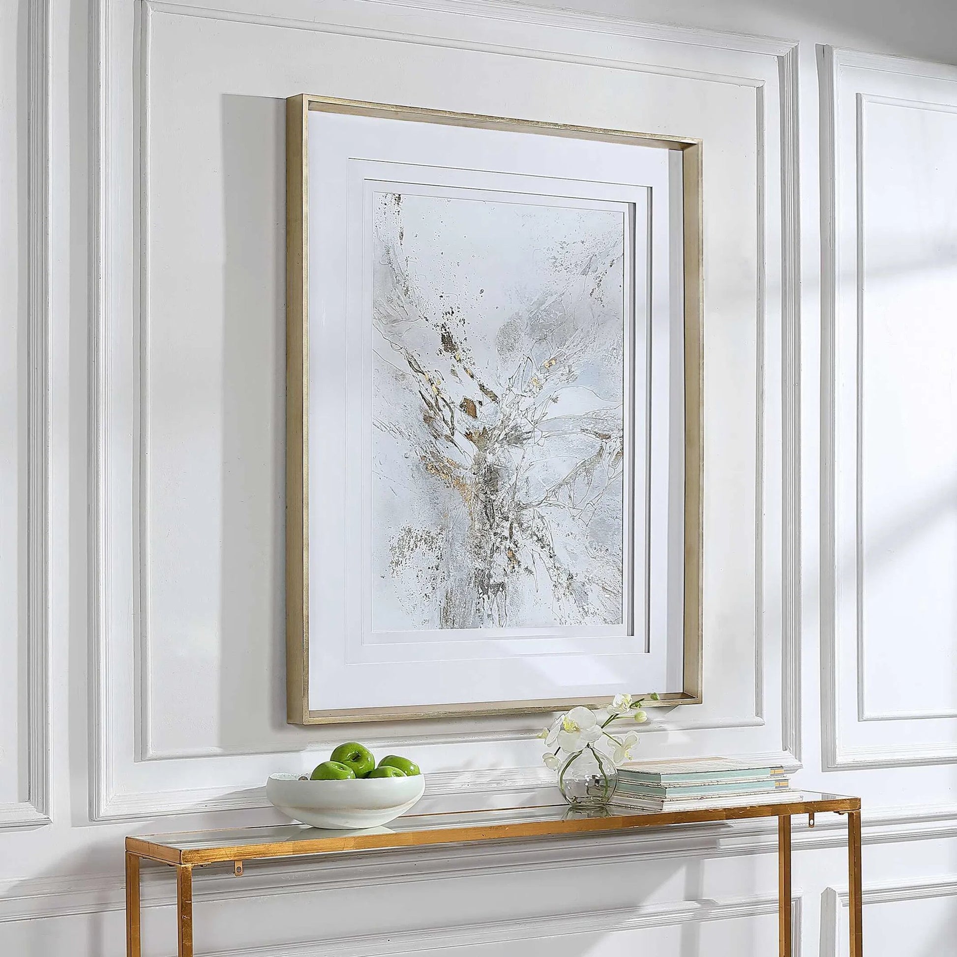 Pathos Framed Abstract Print by Uttermost in multi. Made from pine, glass, mdf, paper in a transitional style.