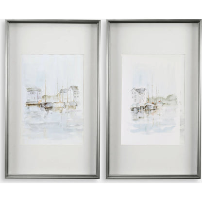 New England Port by Uttermost in multi. Made from stainless steel, mdf, glass, paper in a transitional style.