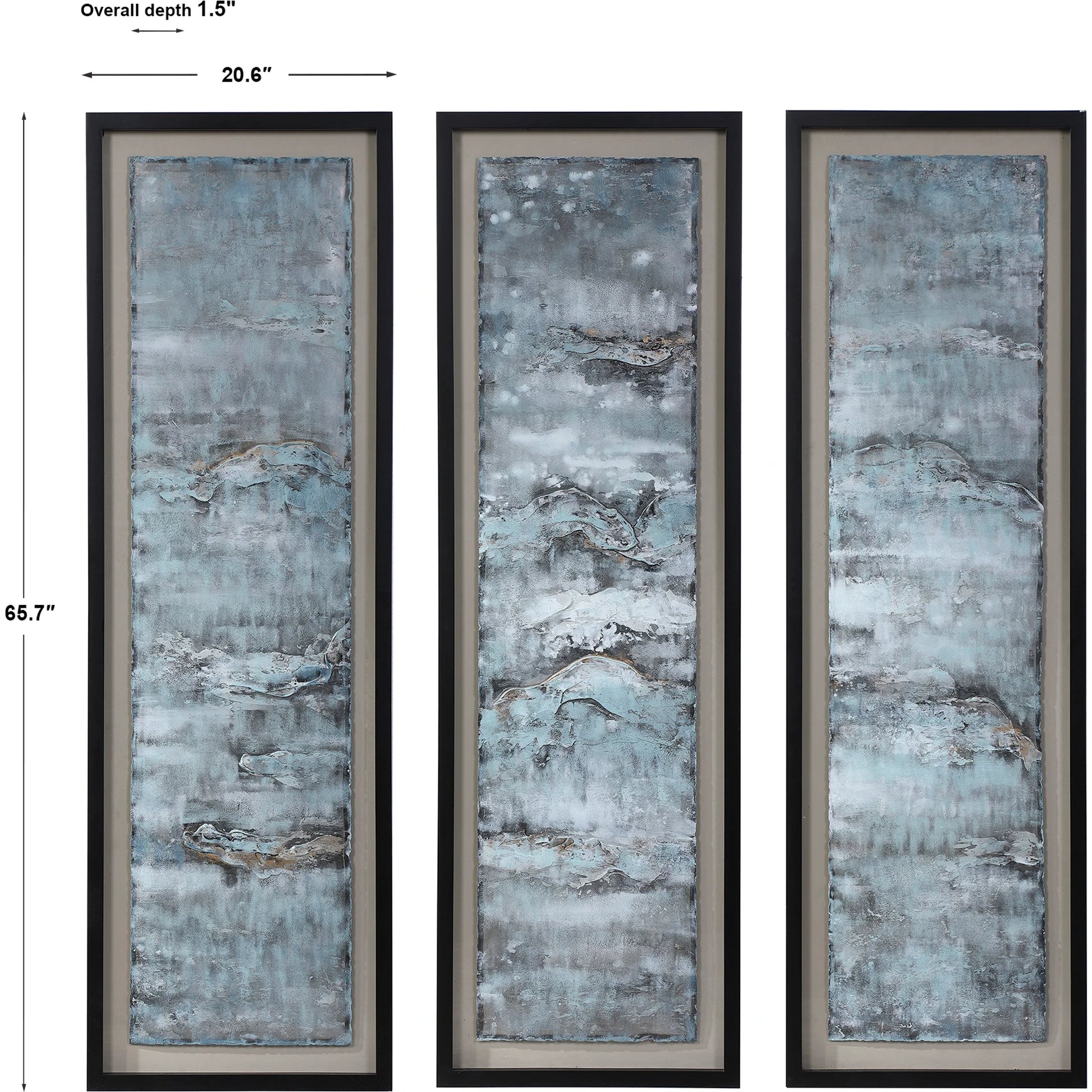 Ocean Swell Painted Art by Uttermost in multi. Made from iron, pine, mdf, glass, acrylic in a coastal style.