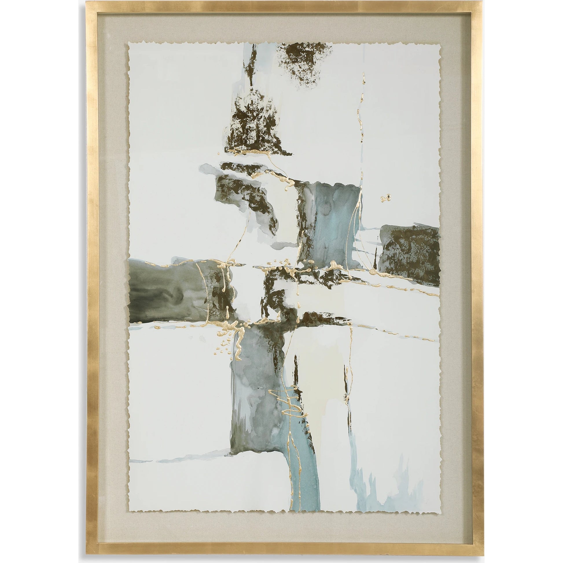 Crosswalk Abstract Art by Uttermost in multi. Made from paper, pine, mdf, glass, linen, acrylic in a modern style.