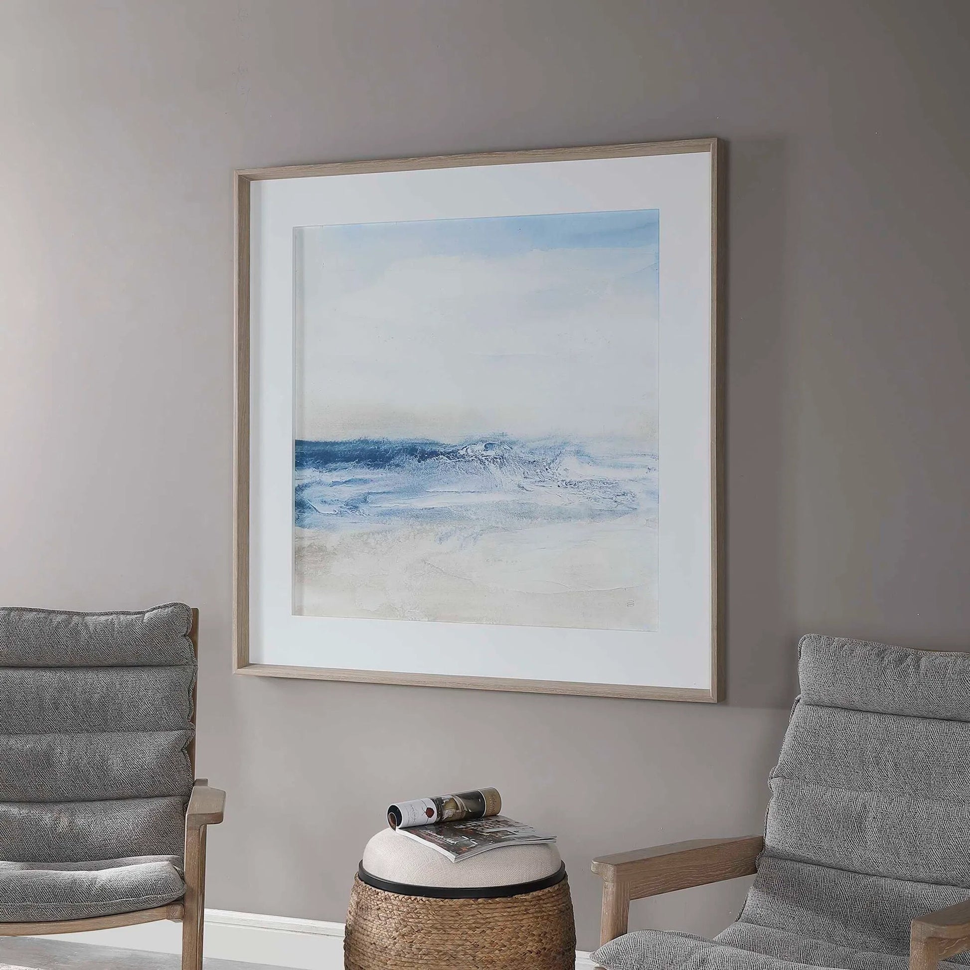 Surf and Sand Framed Print by Uttermost in multi. Made from pine, glass, mdf, paper in a coastal style.