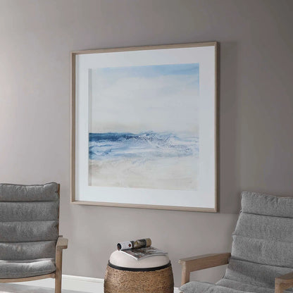 Surf and Sand Framed Print by Uttermost in multi. Made from pine, glass, mdf, paper in a coastal style.