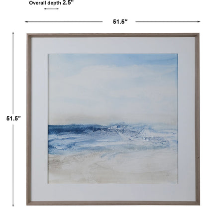 Surf and Sand Framed Print by Uttermost in multi. Made from pine, glass, mdf, paper in a coastal style.