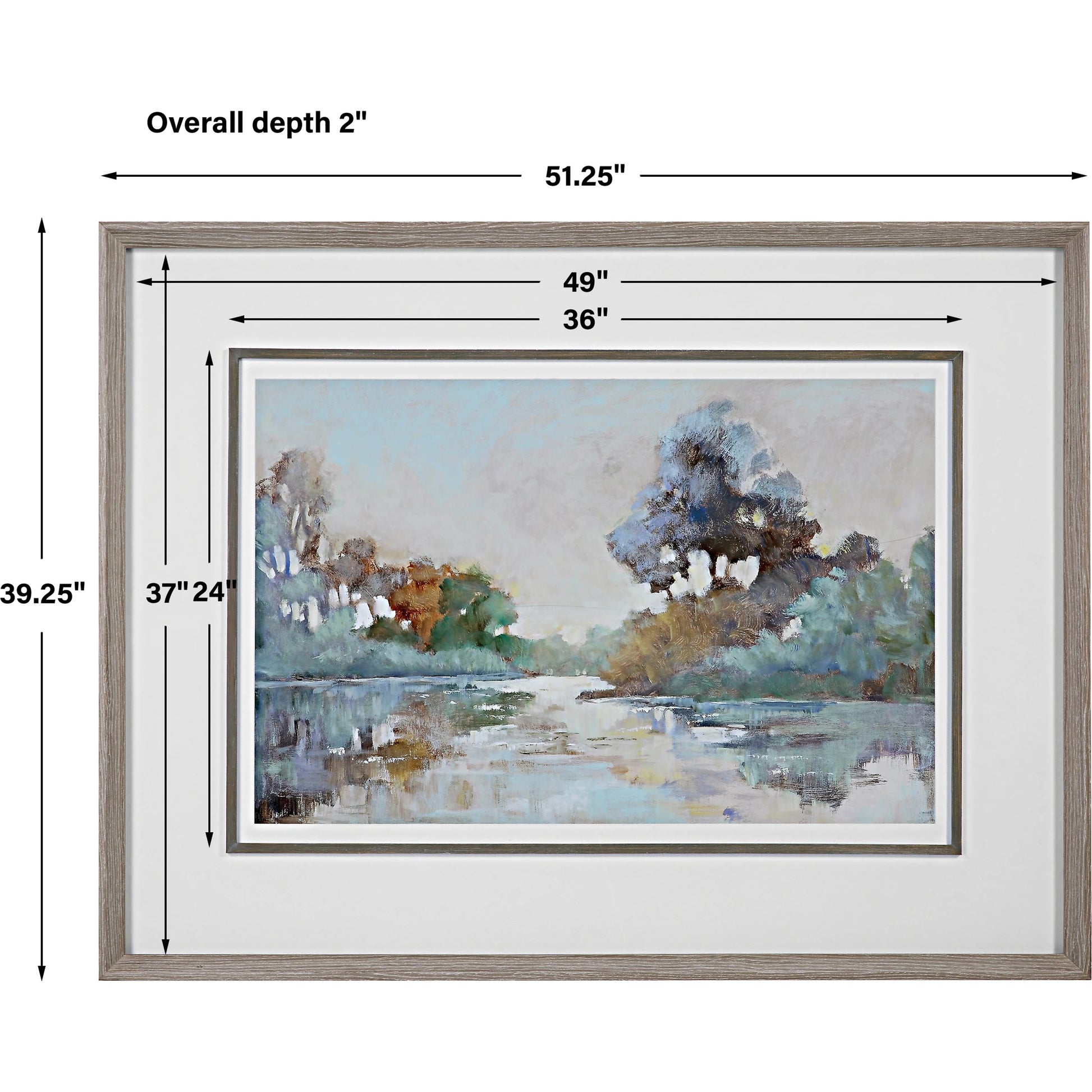 Morning Lake by Uttermost in multi. Made from pine, glass, mdf, paper in a transitional style.