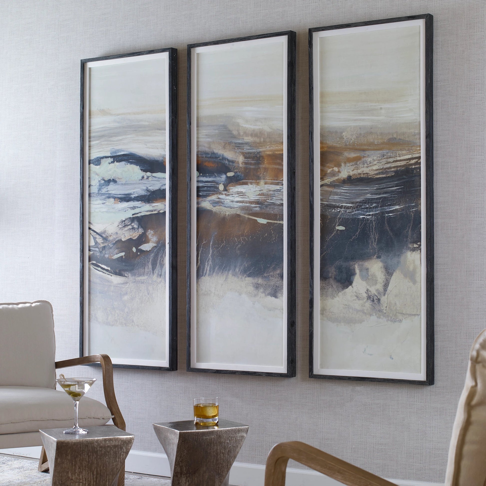 Graphite Horizon by Uttermost in multi. Made from pine, mdf, linen, paper in a modern style.