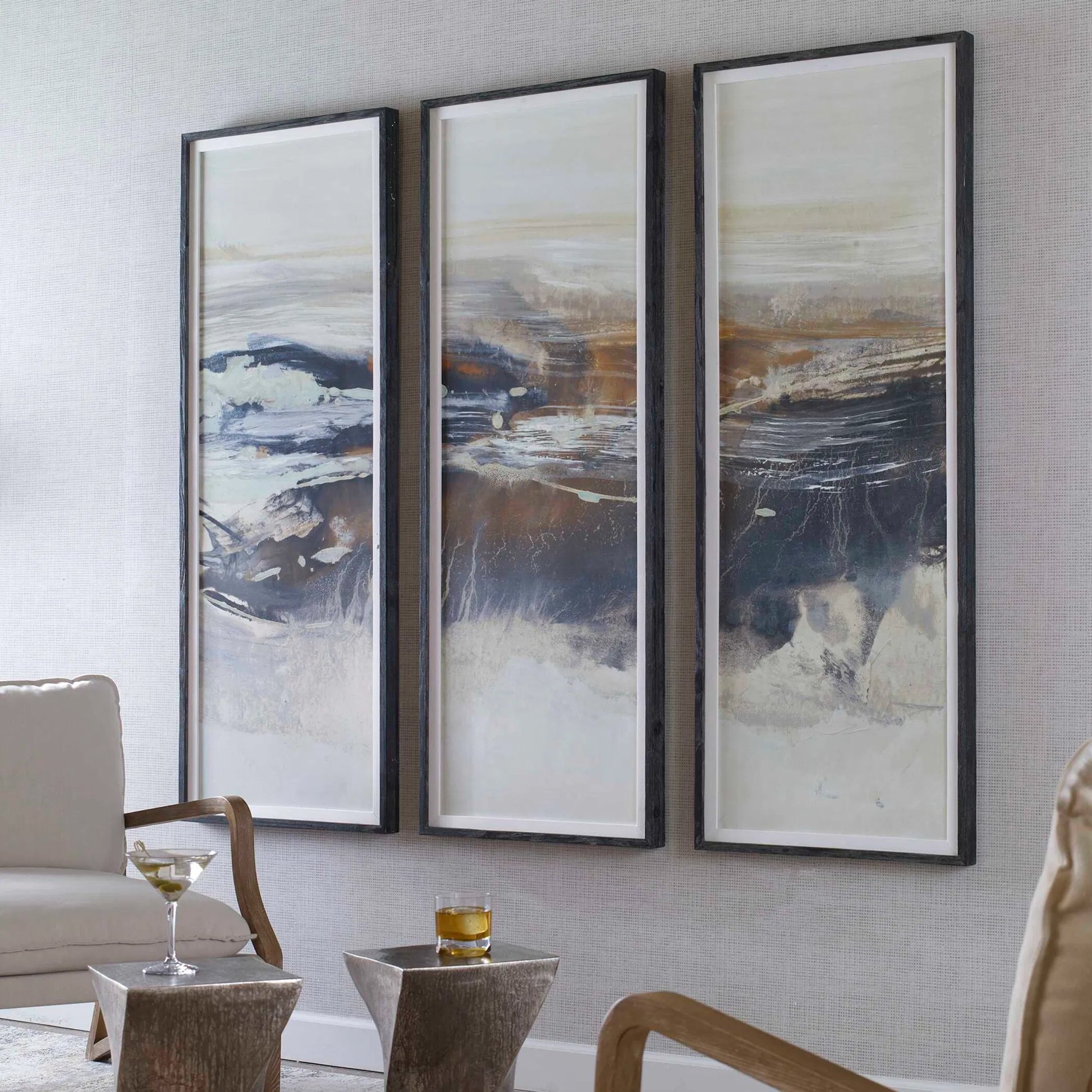 Graphite Horizon by Uttermost in multi. Made from pine, mdf, linen, paper in a modern style.