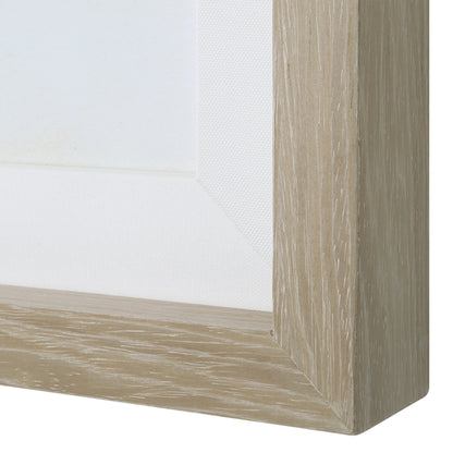 Glacial Coast Framed Prints by Uttermost in multi and natural pine. Made from pine, mdf, veneer, linen in a coastal style.