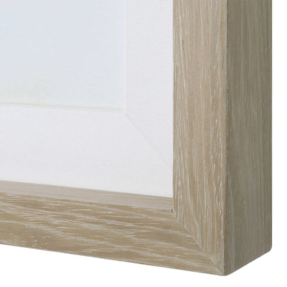 Glacial Coast Framed Prints by Uttermost in multi and natural pine. Made from pine, mdf, veneer, linen in a coastal style.