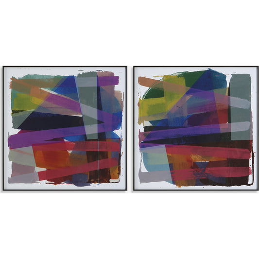 Vivacious Framed Prints by Uttermost in multi and black. Made from aluminium, pine, mdf, glass in a modern style.