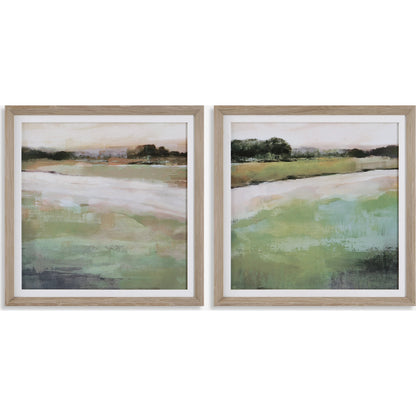 Vivid Vista Framed Prints by Uttermost in multi and light white wash. Made from pine, mdf, veneer, linen in a modern style.