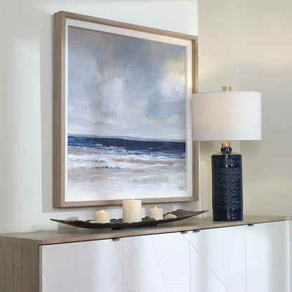 Distant Land Framed Print by Uttermost in multi. Made from pine, mdf, veneer, linen in a coastal style.