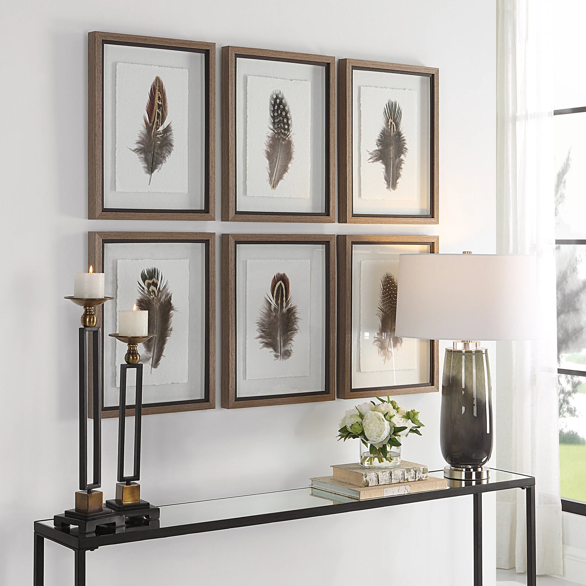Birds of a Feather Framed Prints by Uttermost in multi. Made from plastic, glass, paper in a modern style.