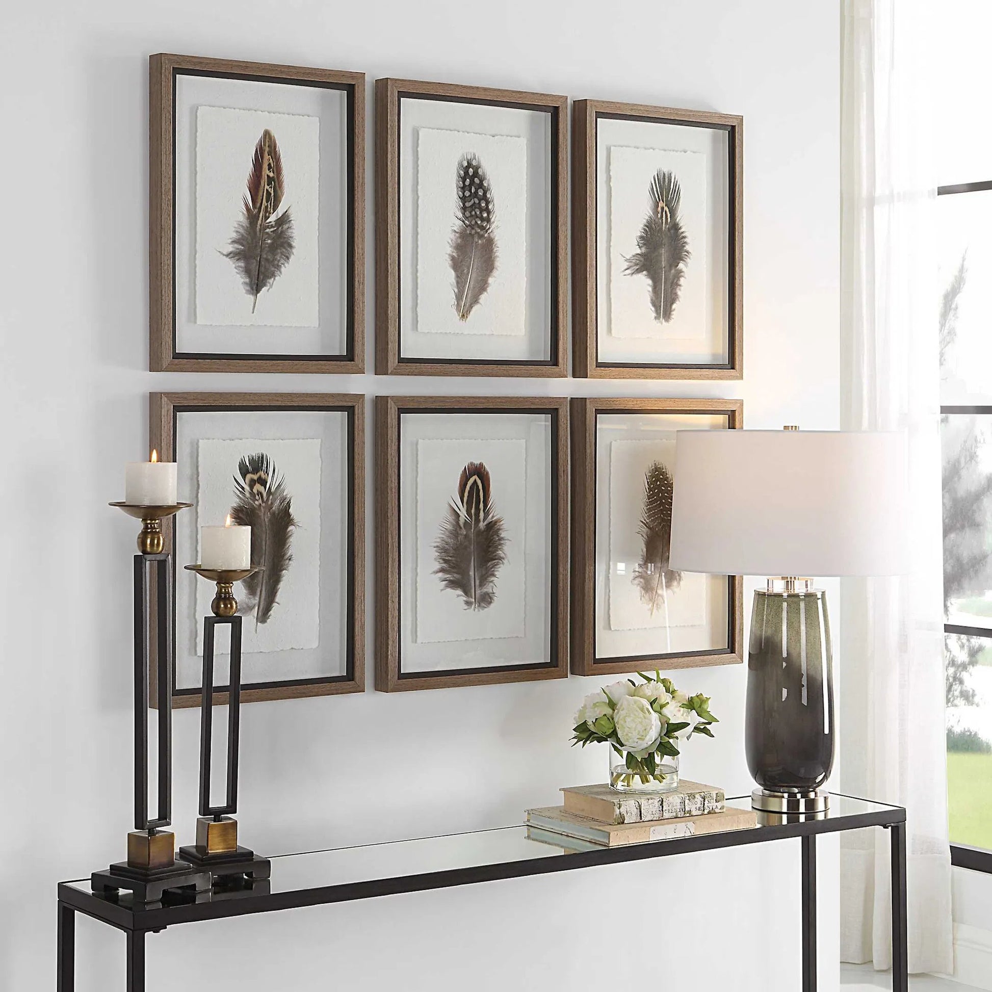 Birds of a Feather Framed Prints by Uttermost in multi. Made from plastic, glass, paper in a modern style.
