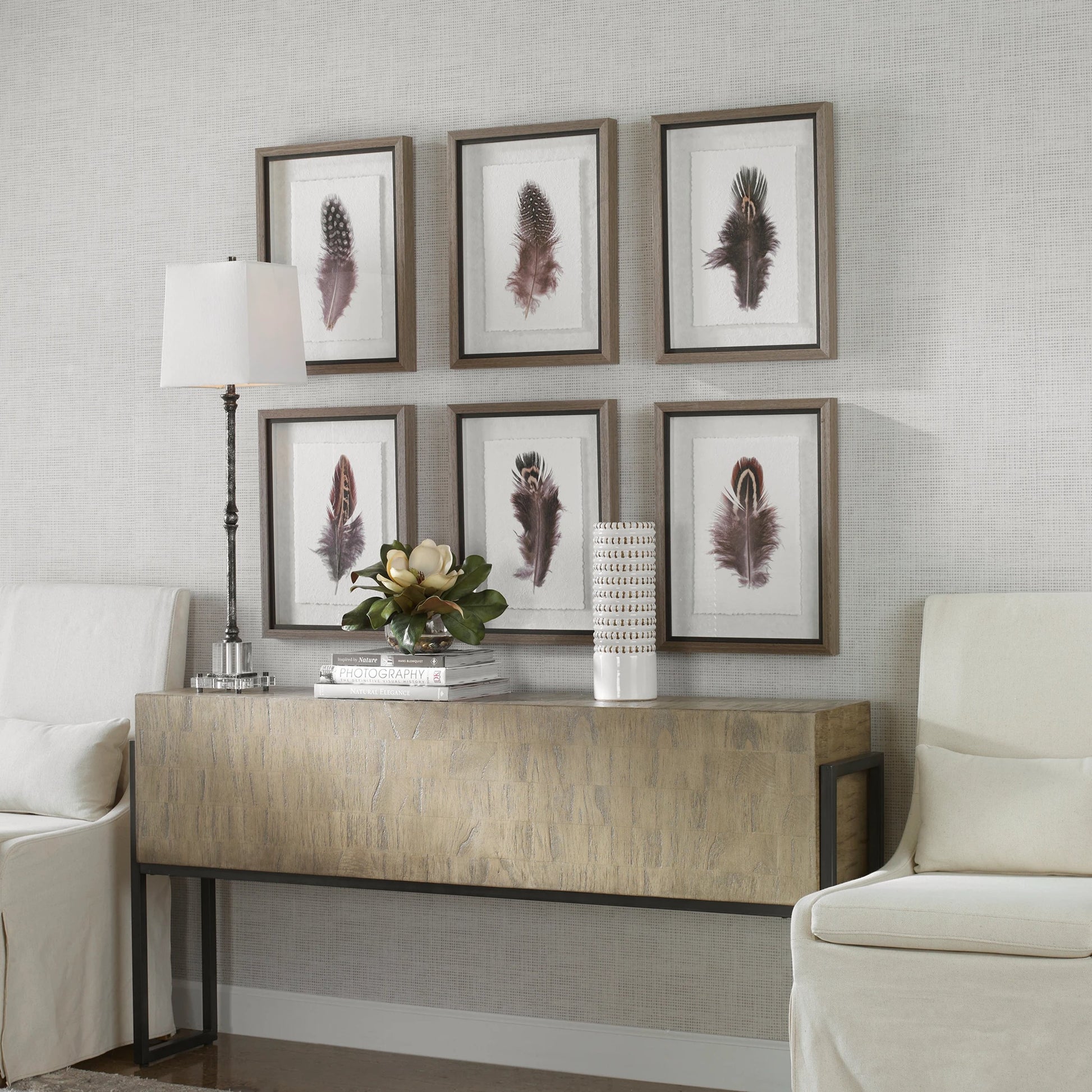 Birds of a Feather Framed Prints by Uttermost in multi. Made from plastic, glass, paper in a modern style.