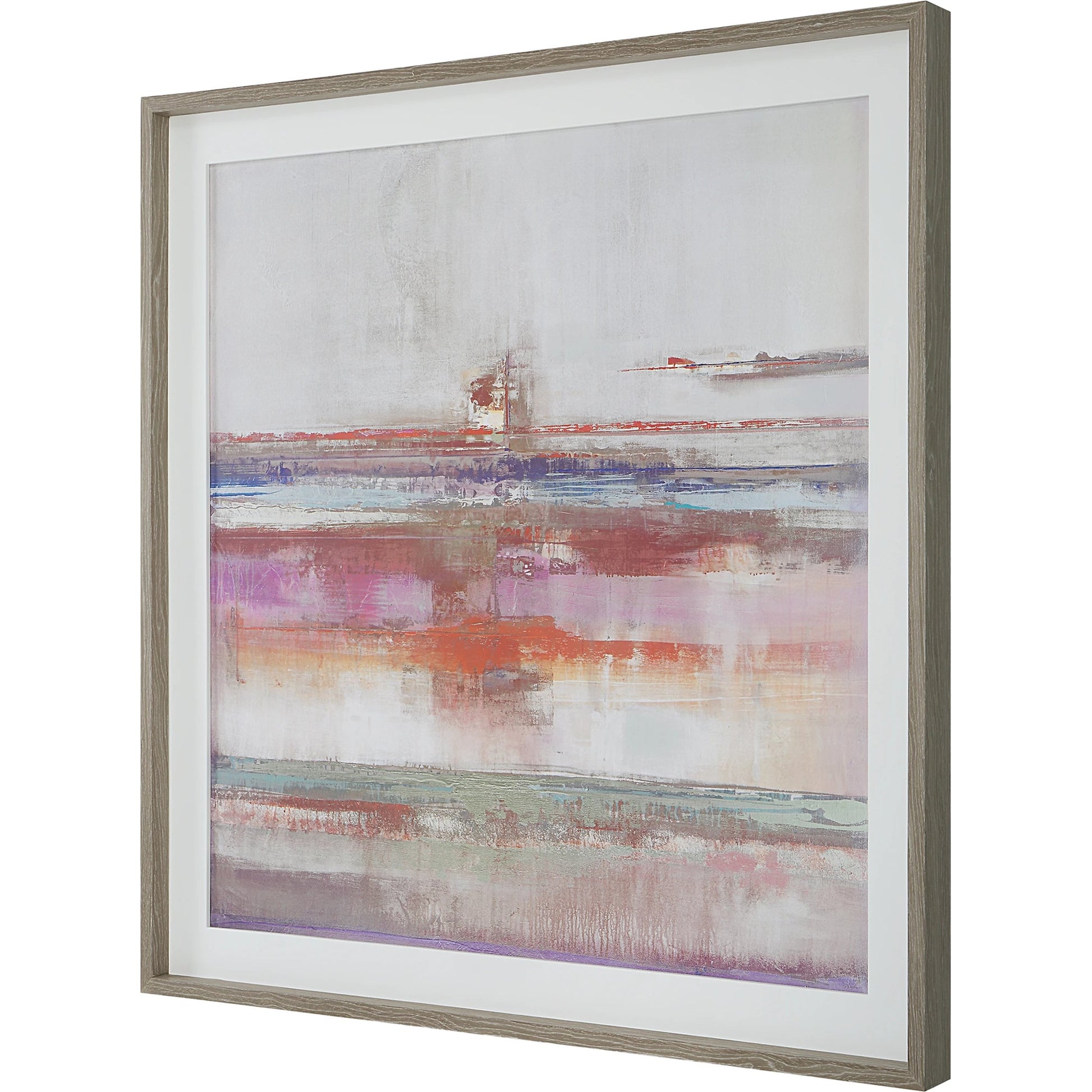 Torrent Framed Print by Uttermost in multi and natural brushed oak. Made from pine, mdf, veneer, linen, paper in a modern style.