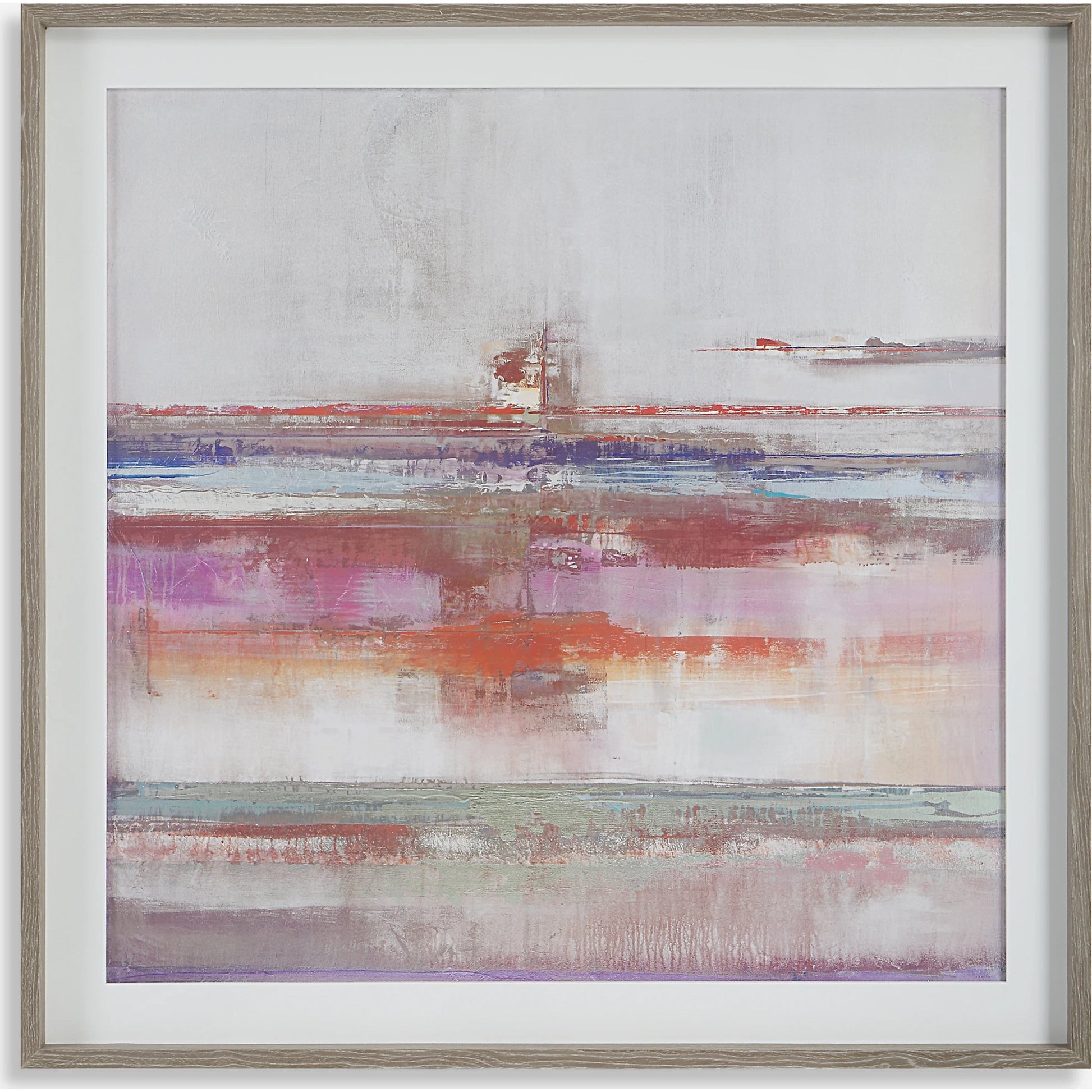 Torrent Framed Print by Uttermost in multi and natural brushed oak. Made from pine, mdf, veneer, linen, paper in a modern style.