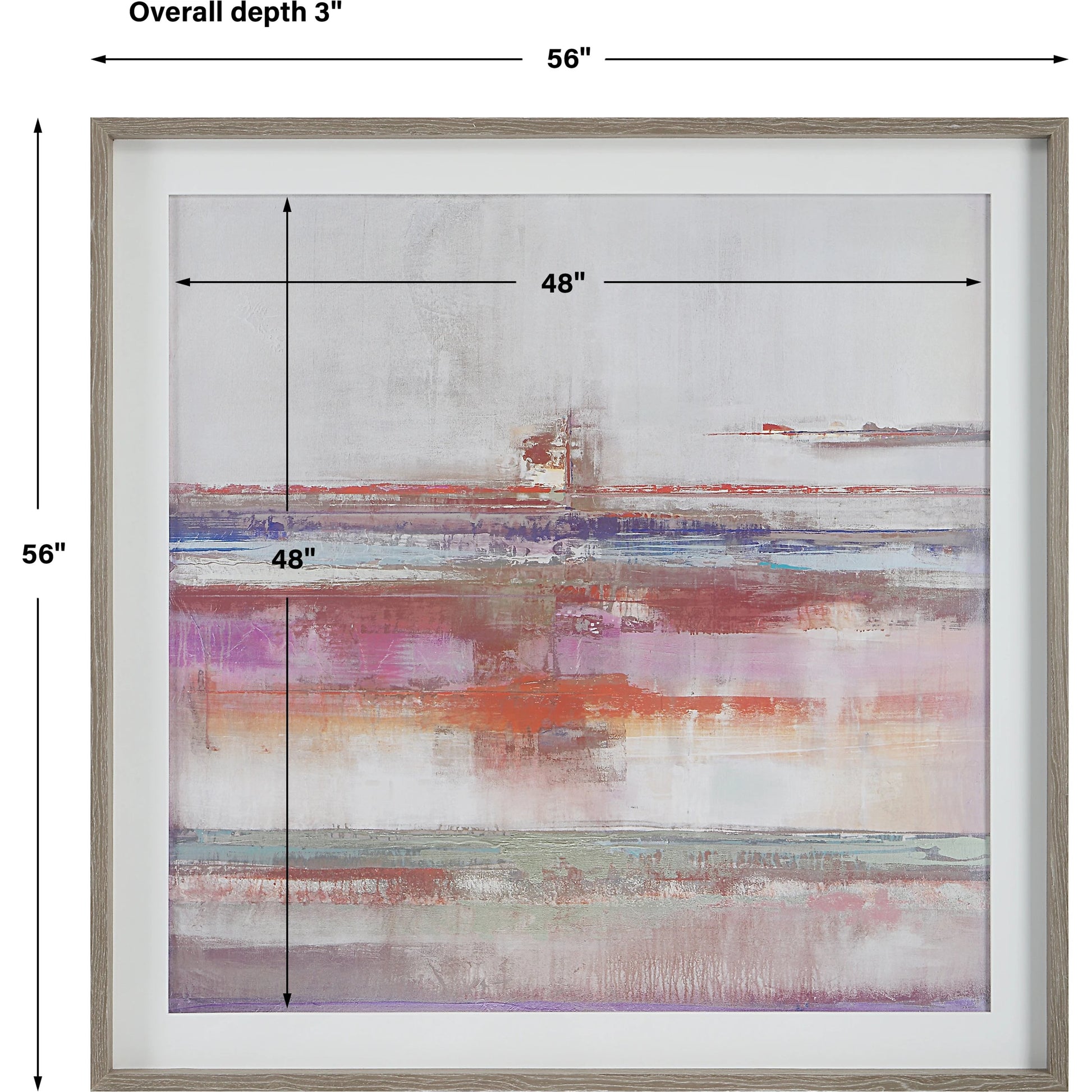 Torrent Framed Print by Uttermost in multi and natural brushed oak. Made from pine, mdf, veneer, linen, paper in a modern style.