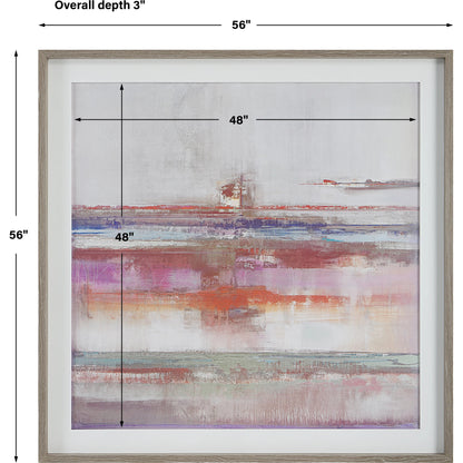 Torrent Framed Print by Uttermost in multi and natural brushed oak. Made from pine, mdf, veneer, linen, paper in a modern style.