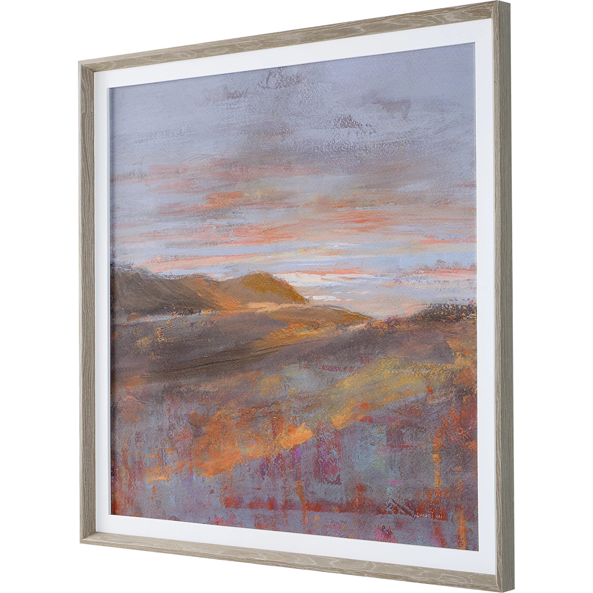 Dawn on the Hills Framed Print by Uttermost in multi. Made from pine, mdf, veneer, linen, paper in a modern style.