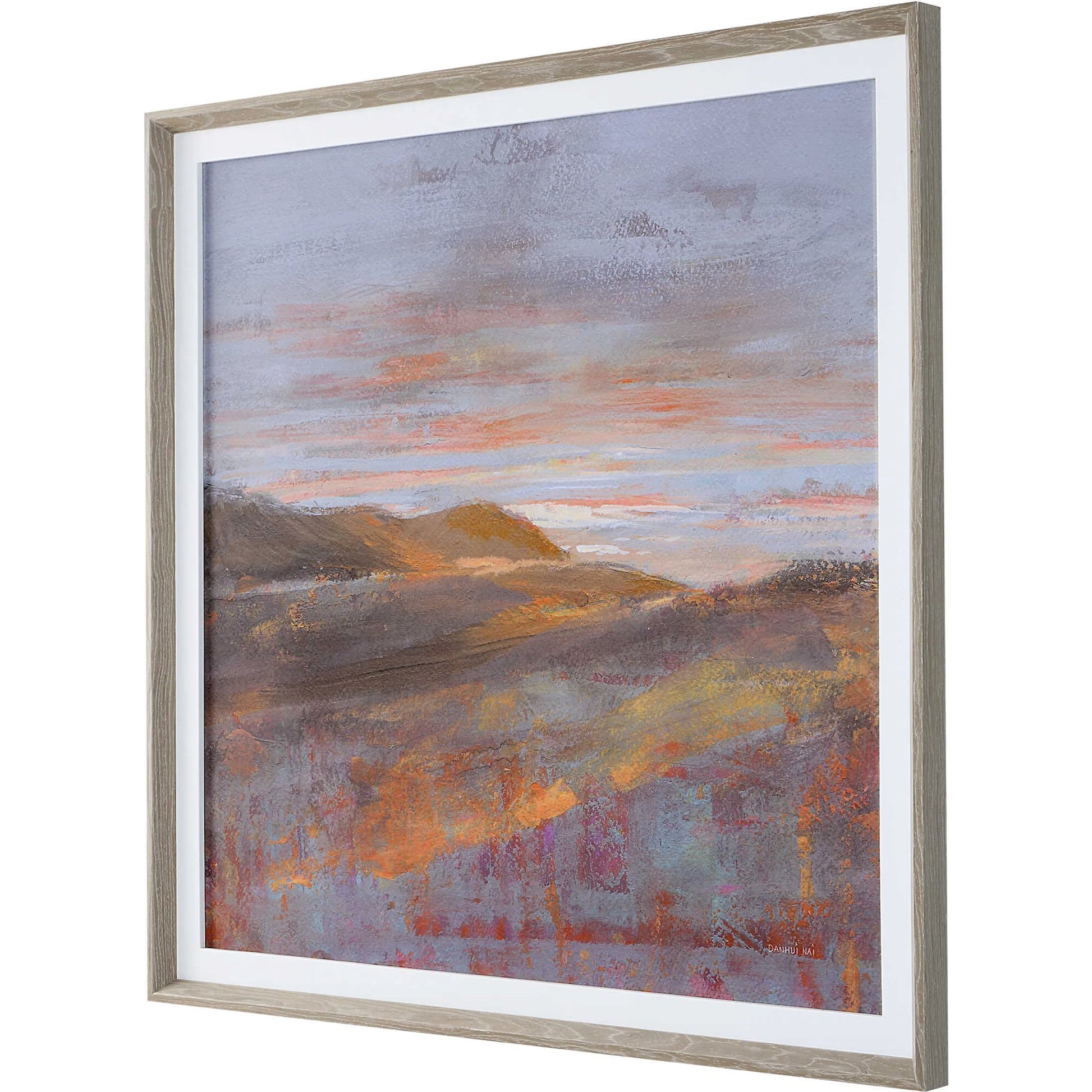 Dawn on the Hills Framed Print by Uttermost in multi. Made from pine, mdf, veneer, linen, paper in a modern style.