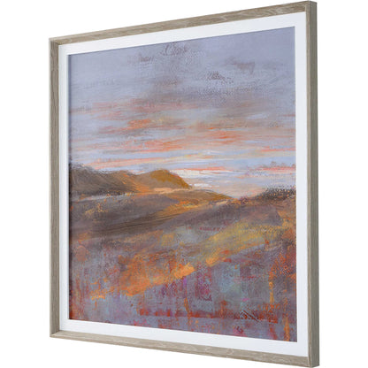 Dawn on the Hills Framed Print by Uttermost in multi. Made from pine, mdf, veneer, linen, paper in a modern style.