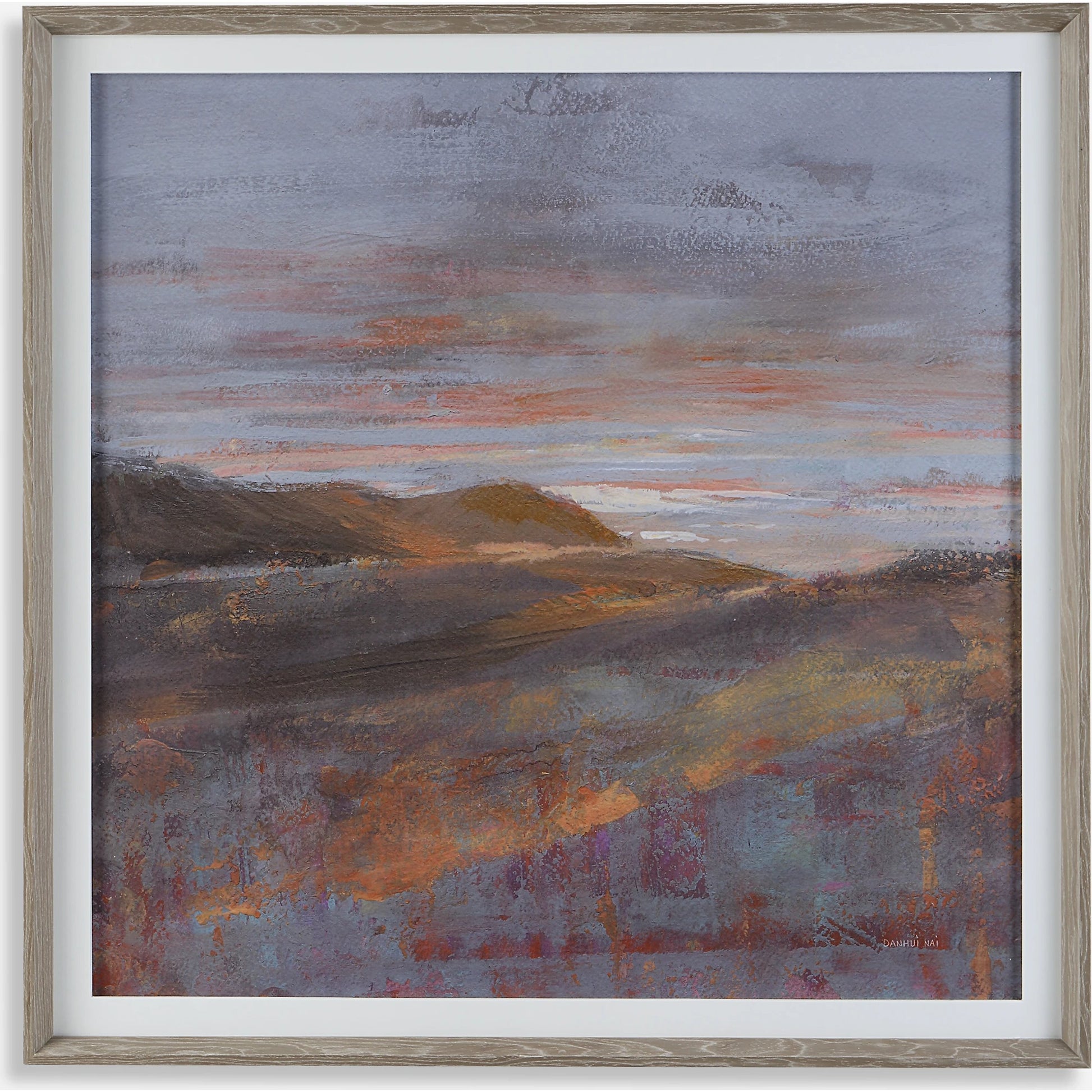 Dawn on the Hills Framed Print by Uttermost in multi. Made from pine, mdf, veneer, linen, paper in a modern style.