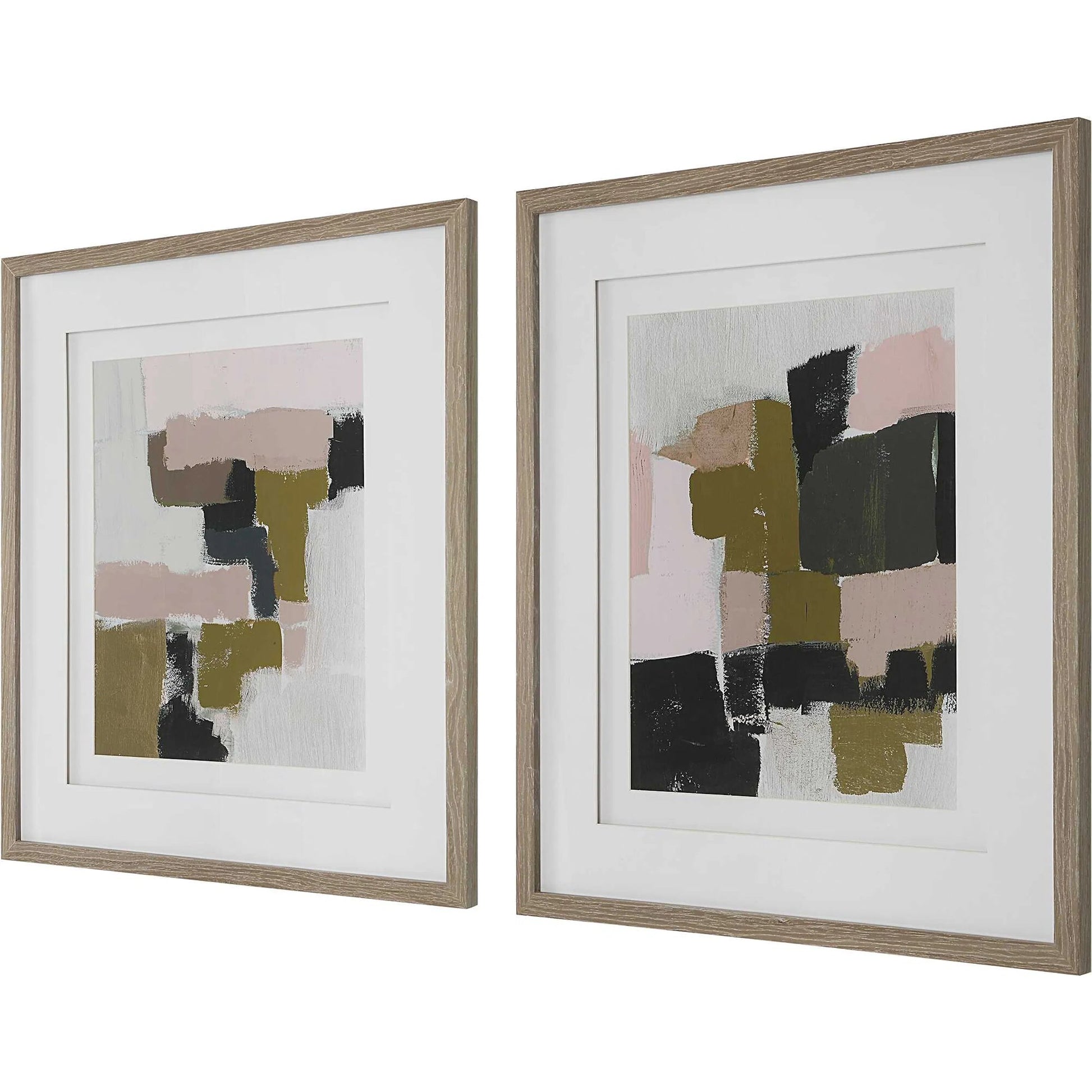 Color Block Framed Prints by Uttermost in multi. Made from pine, glass, mdf, veneer, paper in a modern style.