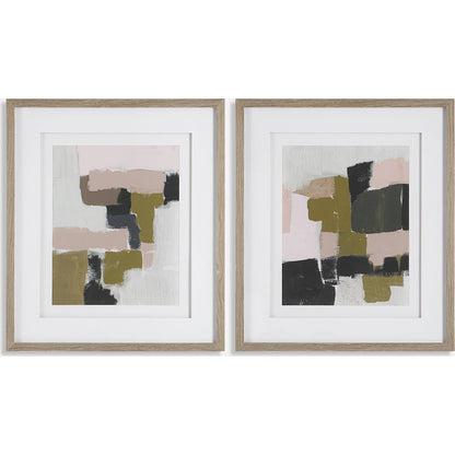 Color Block Framed Prints by Uttermost in multi. Made from pine, glass, mdf, veneer, paper in a modern style.