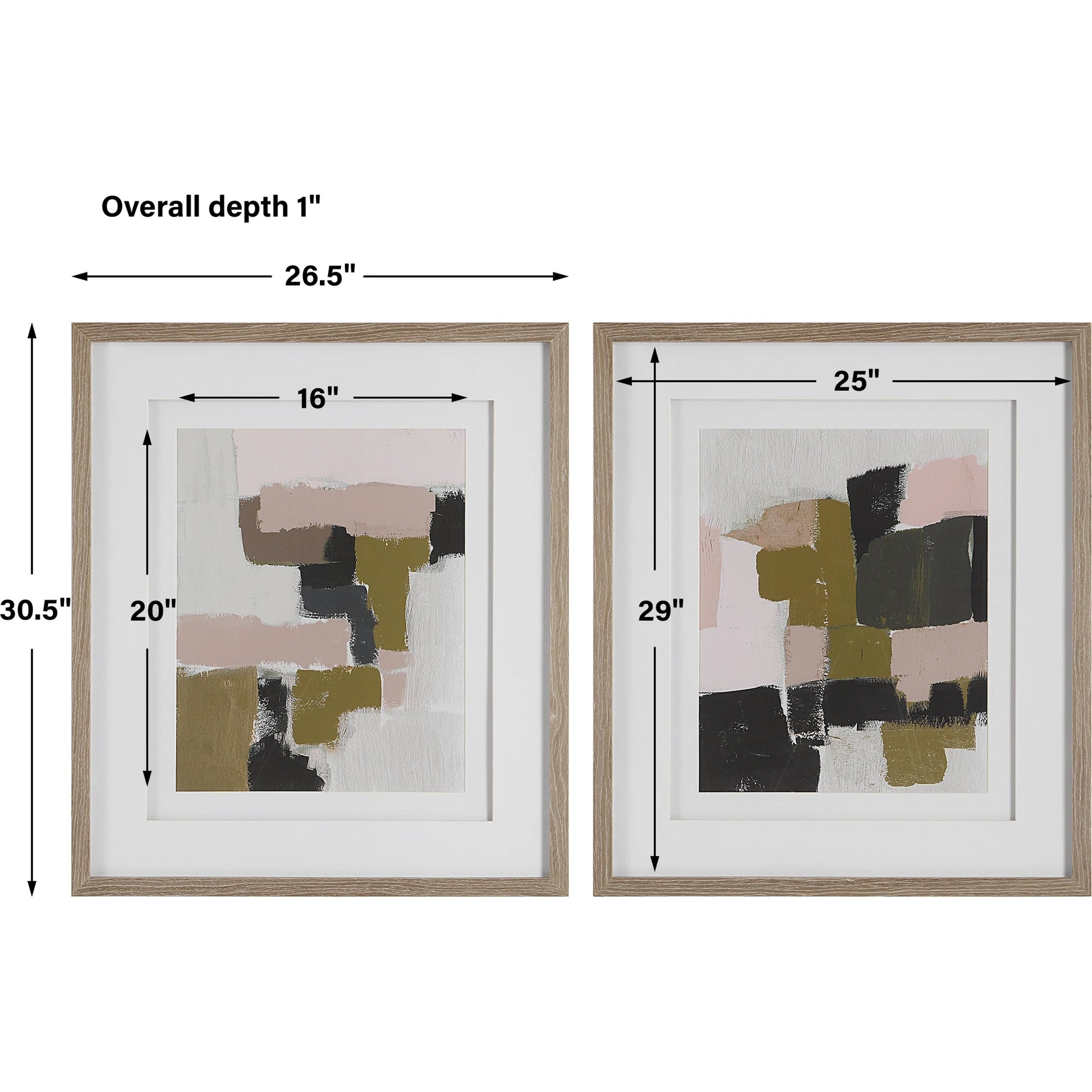Color Block Framed Prints by Uttermost in multi. Made from pine, glass, mdf, veneer, paper in a modern style.