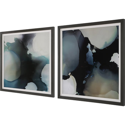 Telescopic Framed Prints by Uttermost in multi and dark gunmetal. Made from pine, glass, mdf, paper in a modern style.