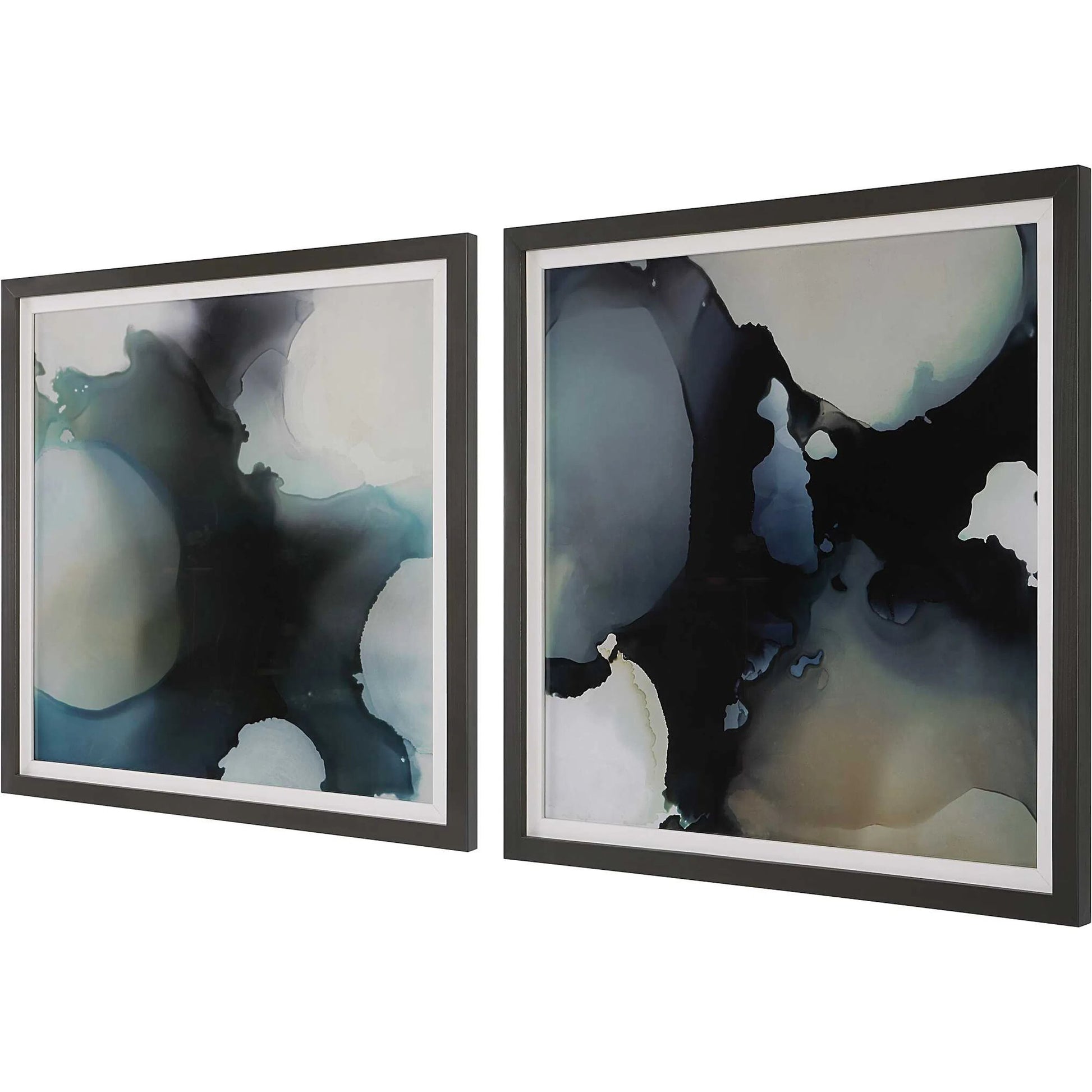 Telescopic Framed Prints by Uttermost in multi and dark gunmetal. Made from pine, glass, mdf, paper in a modern style.