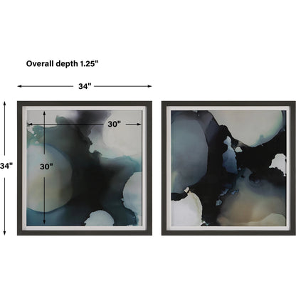 Telescopic Framed Prints by Uttermost in multi and dark gunmetal. Made from pine, glass, mdf, paper in a modern style.